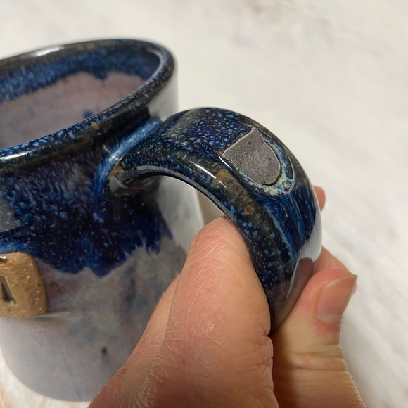 ALEWINE POTTERY Blue Artisan Handmade Clay Ceramic Mom Coffee Mug - Picture 6 of 8